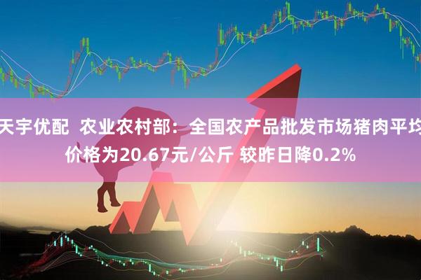 天宇优配  农业农村部：全国农产品批发市场猪肉平均价格为20.67元/公斤 较昨日降0.2%