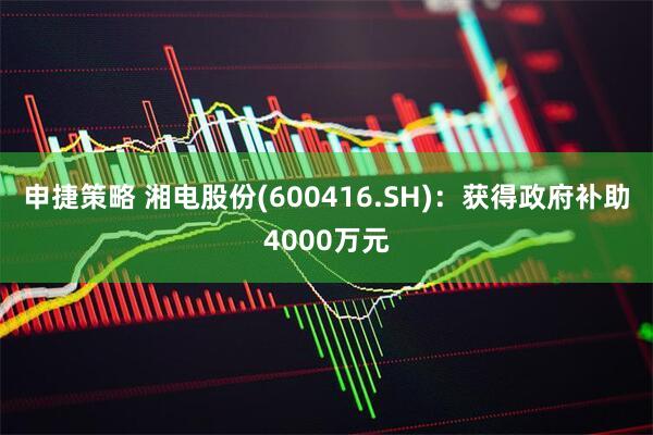 申捷策略 湘电股份(600416.SH)：获得政府补助4000万元