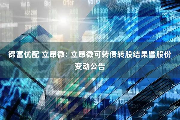 锦富优配 立昂微: 立昂微可转债转股结果暨股份变动公告